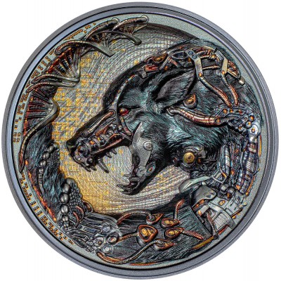 Palau 3 oz DOG series CYBORG REVOLUTION $20 Silver Coin 2023